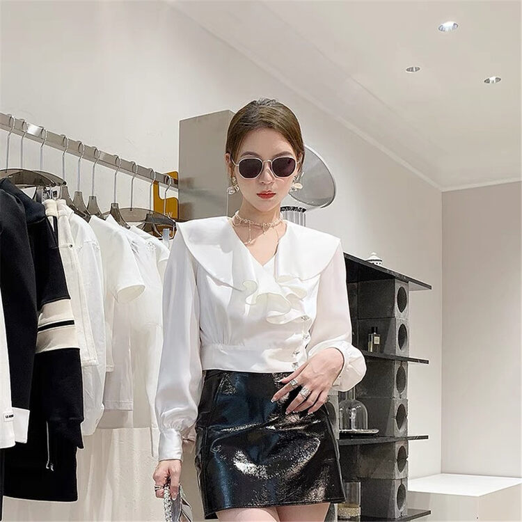 New in early autumn! [66 clothing] Basic all-match PU solid color skirt D9909# JJ