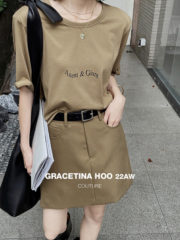 [GRACETINA HOO] Design high waist A-line hip skirt BQ6261