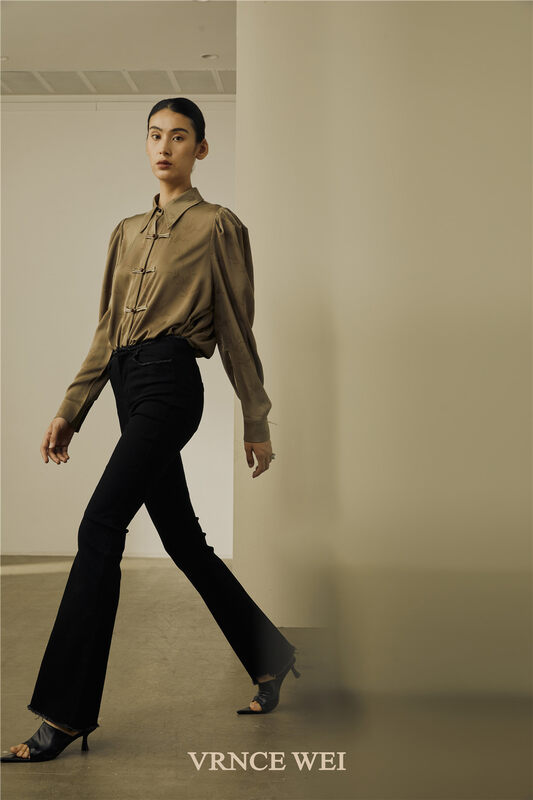 New in early autumn! [VRNCE] Smudged fashionable all-match shirt 5319# XYJ