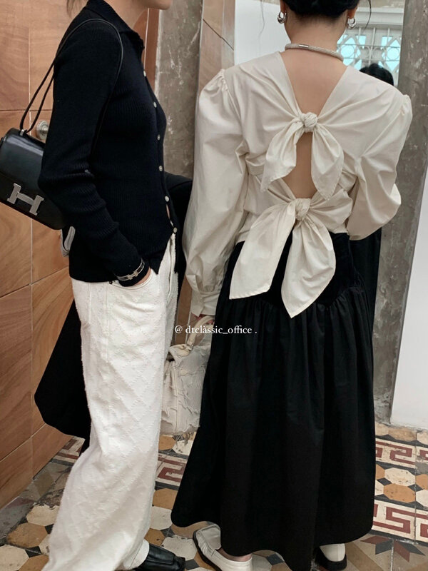 New in autumn!【DT CLASSIC】Small shirt with round neck bow knot D5094# JHY