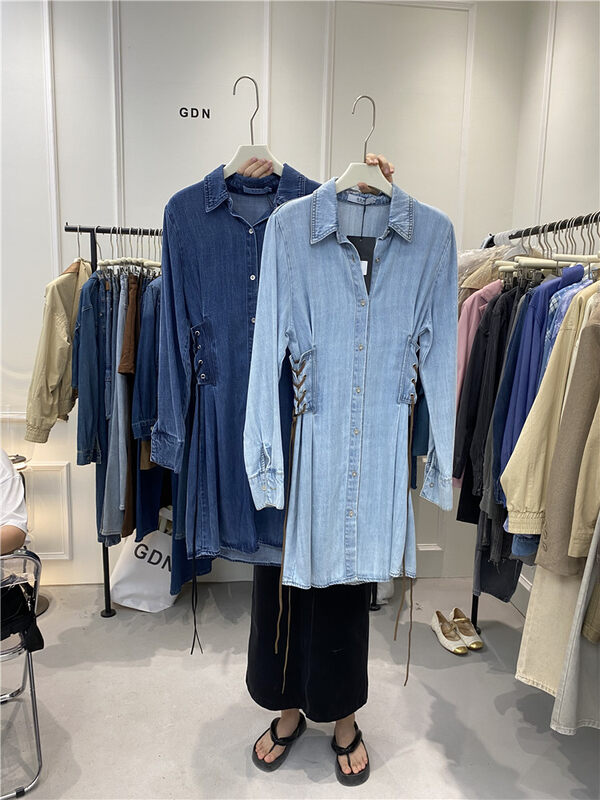 New in autumn! [GDN] Thin design strappy denim dress F021# OZQ