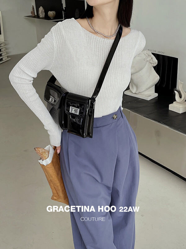 [GRACETINA HOO] Minimalist reversible V-neck sweater Z629
