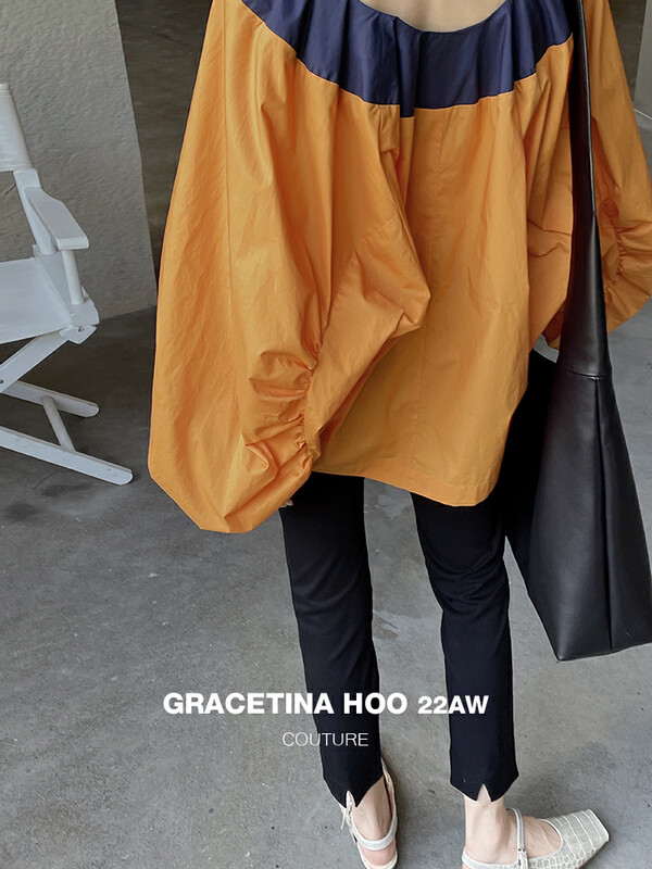 【GRACETINA HOO】Super thin niche straight pipe slit elastic skin-friendly plastic casual pants K8277