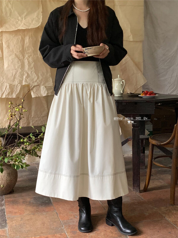 New autumn models!【IN BY IN】Details hit the high waist temperament skirt 1096# ZJY