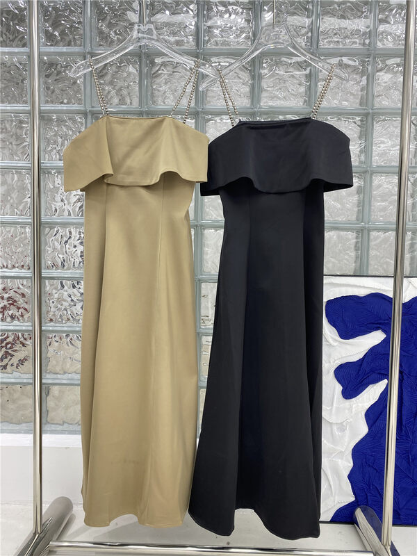 New in early autumn!【DT CLASSIC】Korean style design solid color dress (with detachable chain) YS1-YS1-XC15-20857# GYJ