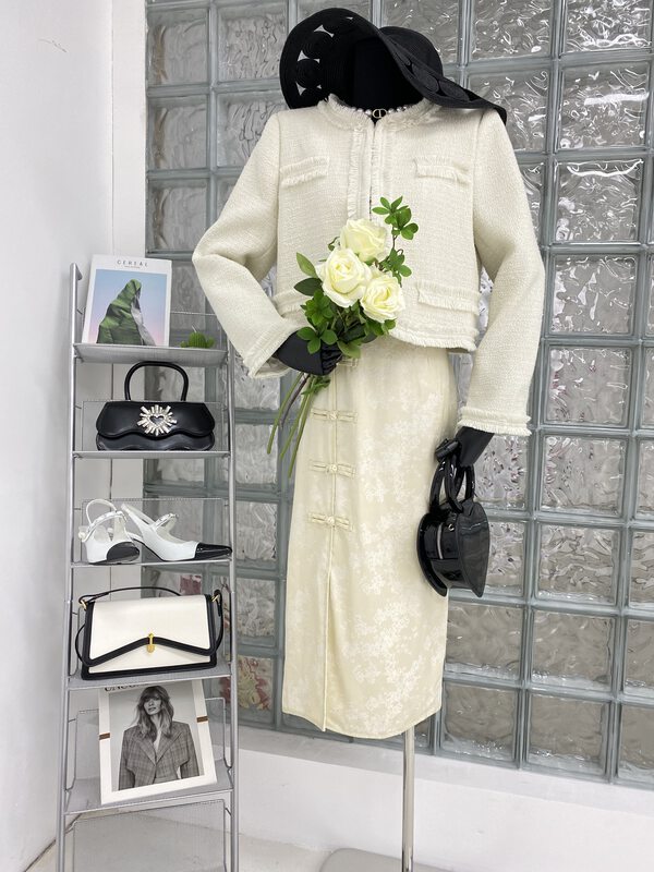 CXDHH【DT CLASSIC】Korean version straight slit cheongsam national style skirt YS1-XC15-50482# JHY