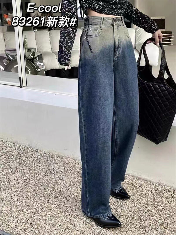 New in autumn! [Pants and jeans] Fashionable gradient retro jeans 83261# HJY