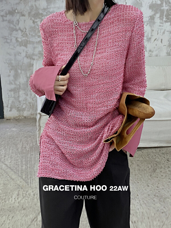【GRACETINA HOO】Exclusive Custom Hollow Cuff Splicing Shirt CS3268# CQW