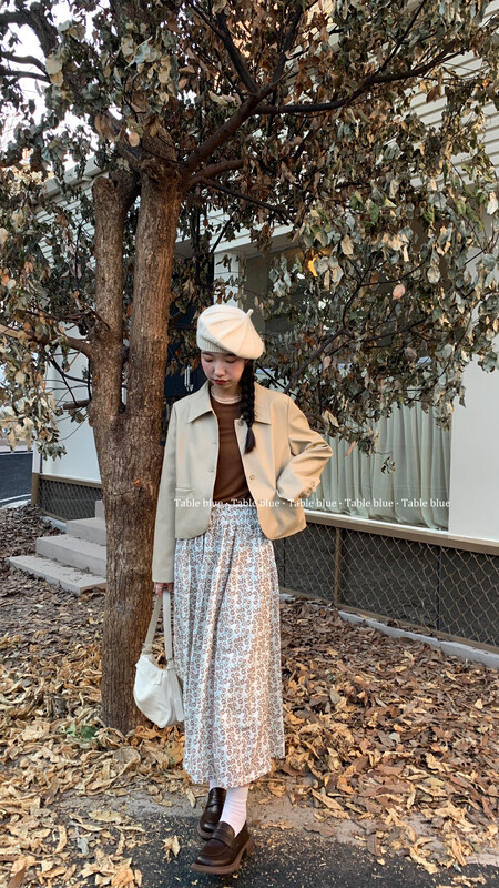 New in autumn!【TABLE BLUE】Korean version of simple temperament short coat 3051# LSW