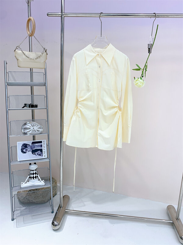 New in early autumn! [DT CLASSIC] Korean version single-breasted solid color shirt YS1-YS1-XC15-50501# GYJ