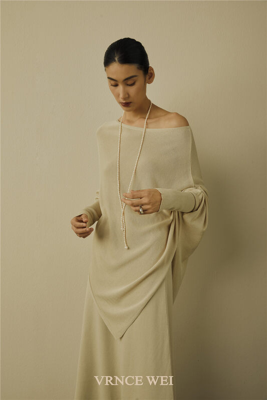 New in autumn! [VRNCE] Big-name simple one-shoulder slim-fit sweater 7301# XYJ