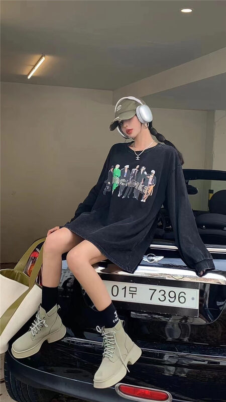 New in autumn! [DIDI] round neck character print sweater YS1-6126# OZQ