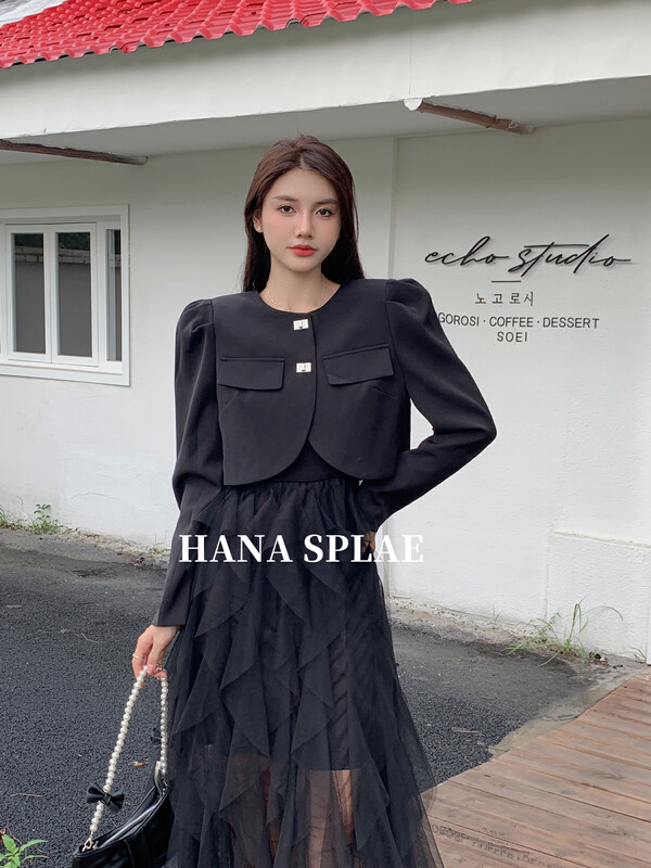 [HANNA Hanna] Net red temperament coat mesh skirt suit H5527# JHY