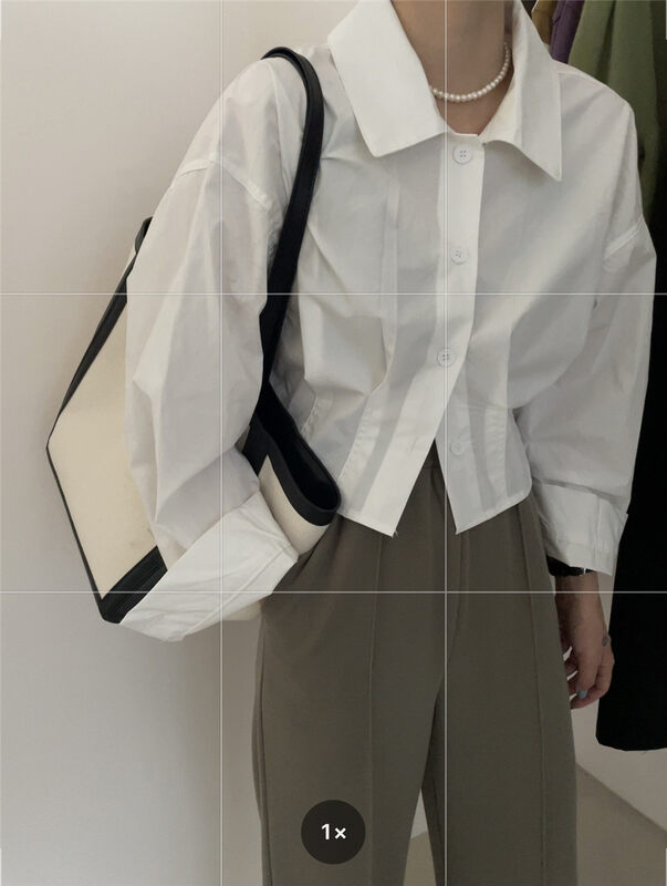 New in early autumn!【IN MODE】Solid color short all-match commuter shirt 6982# CLS
