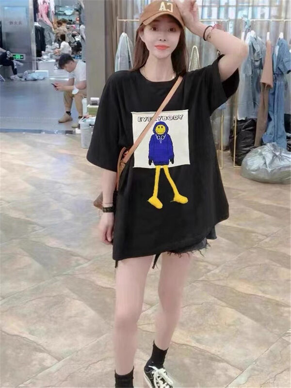 New in autumn! [Jinhan] Bear legs design niche short-sleeved T-shirt YS1-8159# GYJ