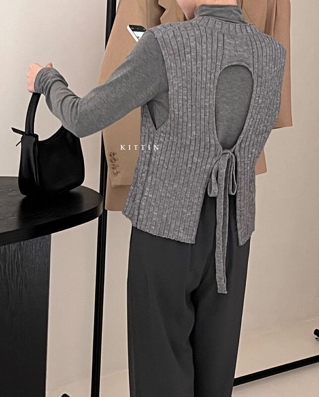 【KITTIN】Korean style round neck back strap vest vest 1365