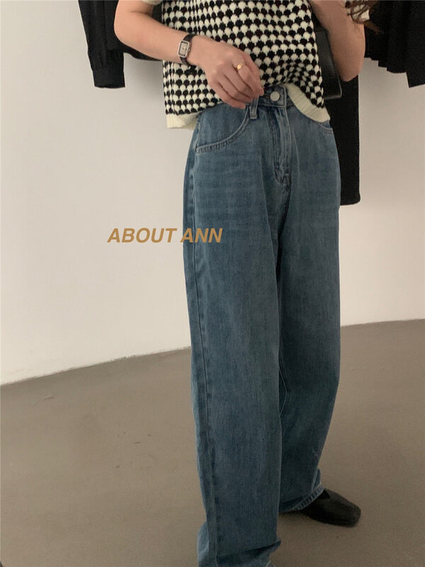 New in early autumn!【ABOUT ANN】straight commuter mopping jeans 2132# ZJY