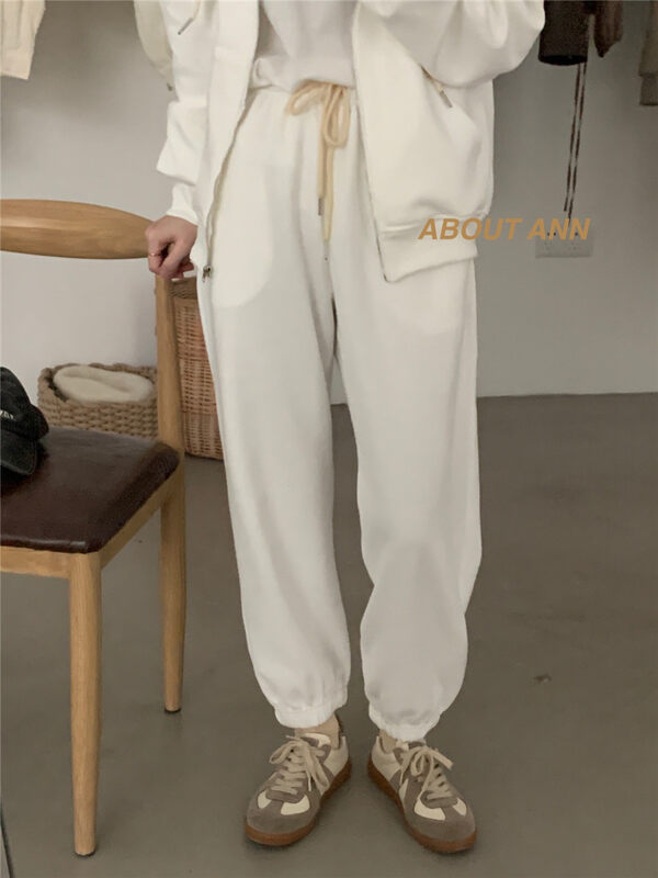 New in early autumn!【ABOUT ANN】Elastic waist sweater loose all-match casual pants 2126# ZJY