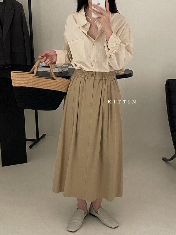 【KITTIN】Modal Cotton Back Elastic Skirt 609FW