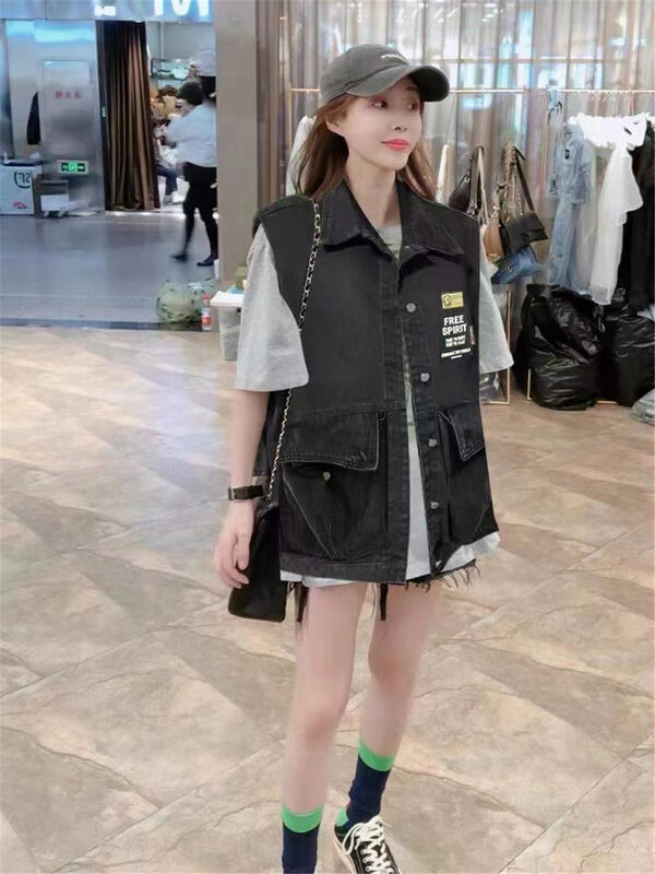 Autumn models are new! [Jinhan] Smiley loose fashion vest 8153# GYJ