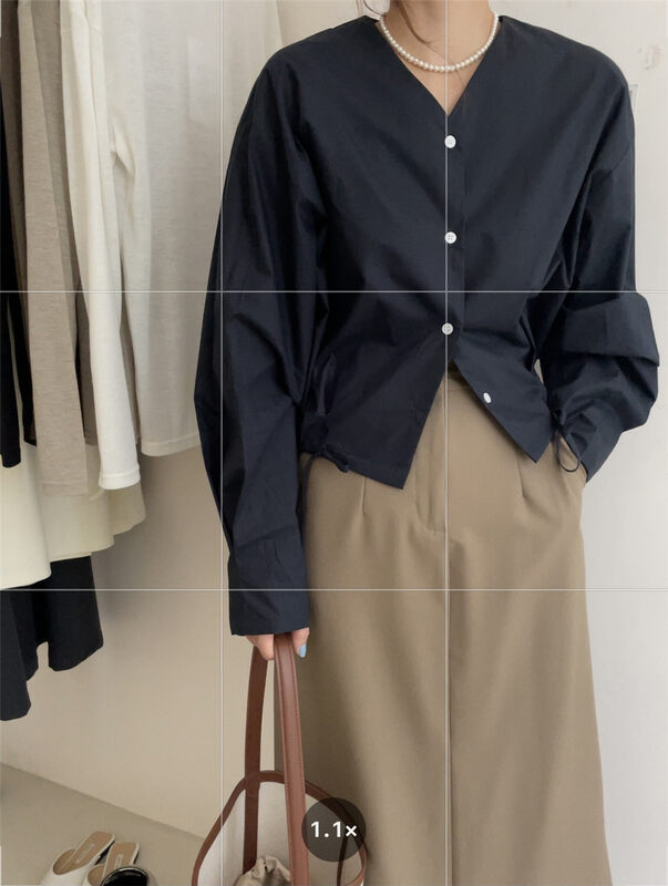 New in early autumn!【IN MODE】long-sleeved buttoned solid color shirt 6609# CLS