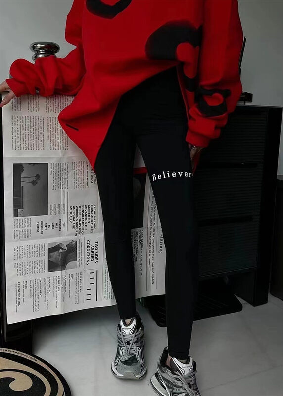 New in autumn! [DIDI] Casual all-match letter leggings 3022-1# OZQ