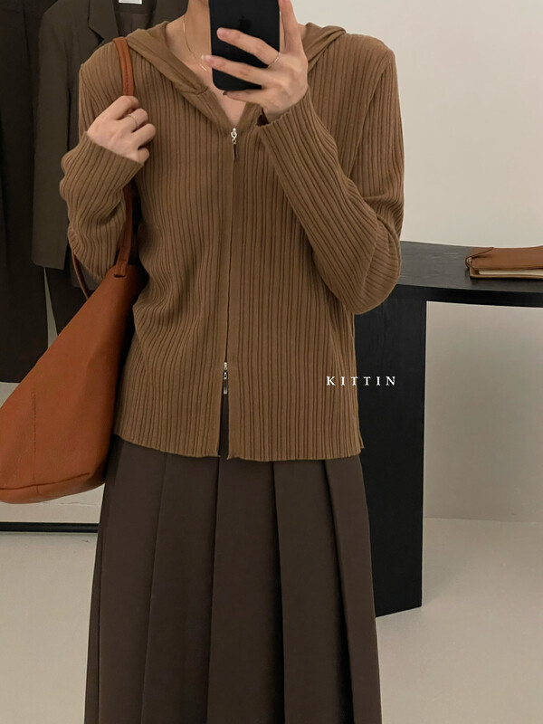 【KITTIN】Korean style zipper knitted cardigan 1325# FHX