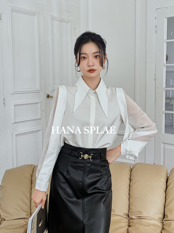 New in early autumn! [HANNA Hanna] French elegant commuter design shirt H10197# JHY