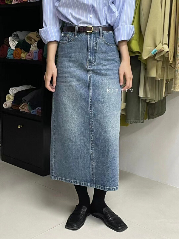 【KITTIN】Korean Simple Versatile Denim Skirt 621