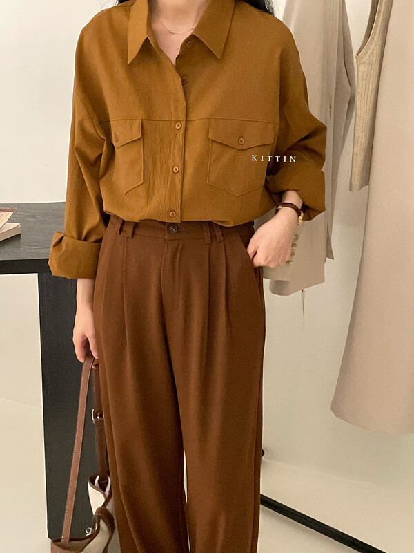 【KITTIN】Korean Casual Double Pocket Shirt 8625FW