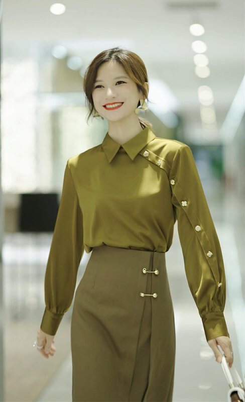New in autumn! [Aite. Samari] Casual and simple commuter shirt 5615# JJ