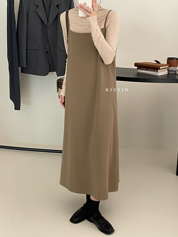 【KITTIN】Korean style simple suspender dress 5159