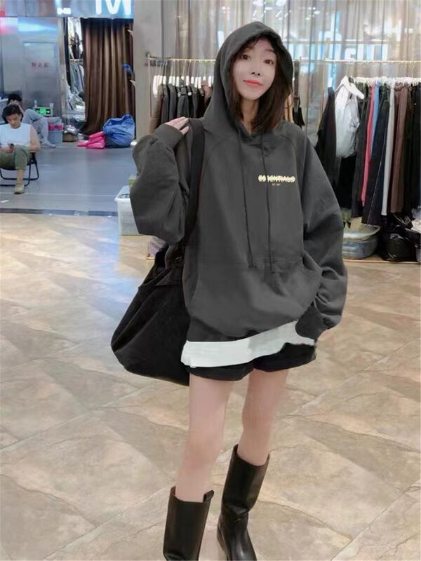 New in autumn! [Jinhan] Letter printed hooded sweater 8243# GYJ