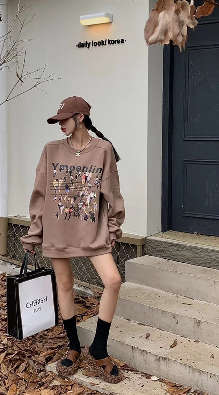 New in autumn! [DIDI] personalized print round neck sweater YS1-6125# OZQ