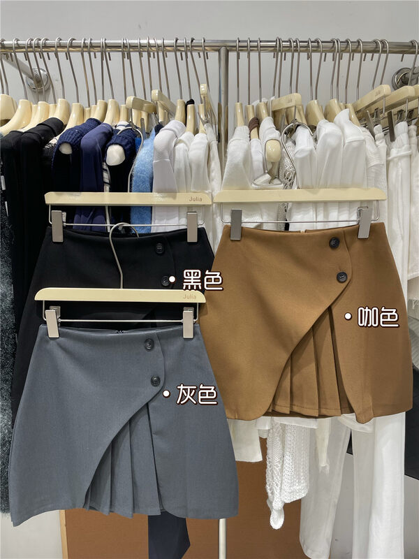 New in autumn! [JULIA] Korean slim pleated suit skirt (with safety pants) 5253# PCZ