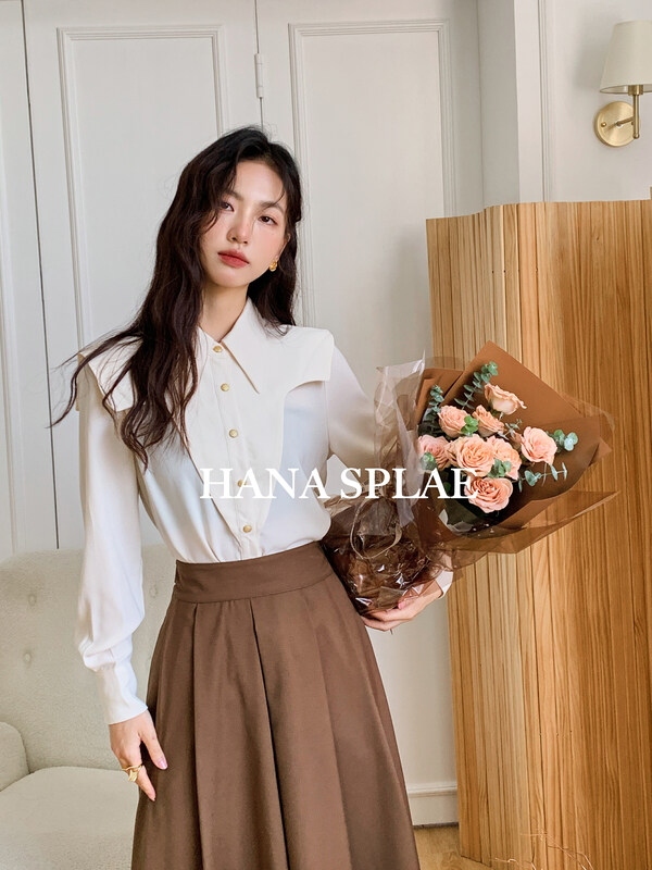 Autumn models are new! [HANNA Hanna] Design sense of temperament commuter shirt H10312# JHY