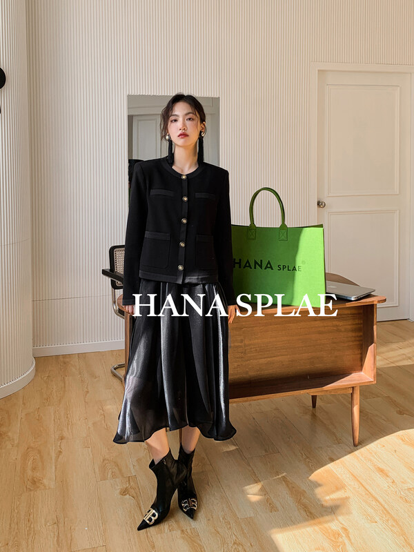 New in early autumn! [HANNA Hanna] Simple high waist irregular hem organza skirt H3330# JHY