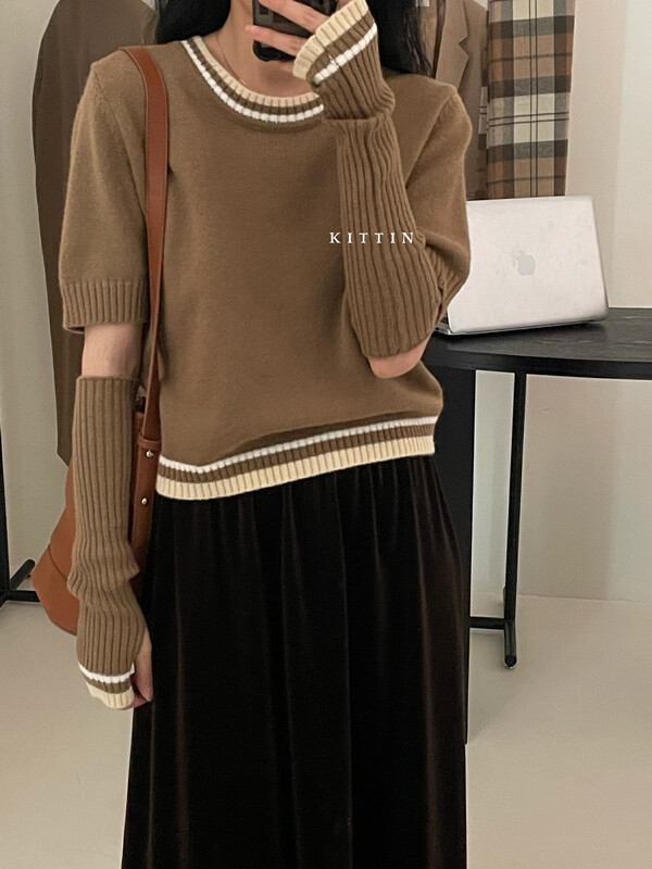 【KITTIN】Korean Design Chic Sleeve Knit Sweater (with Sleeves) 1395# FHX