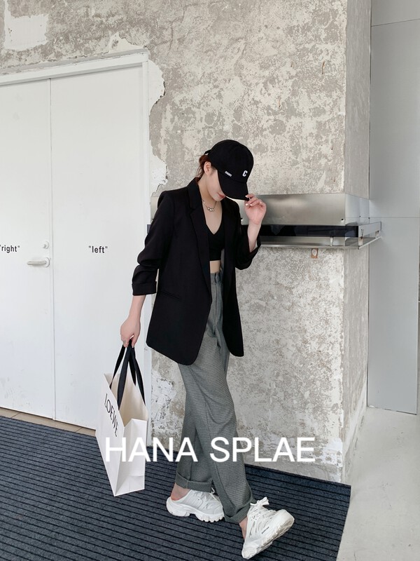 New in early autumn! [HANNA Hanna] high-end fashion inverted pleated sleeve fake pocket design suit H5529# JHY