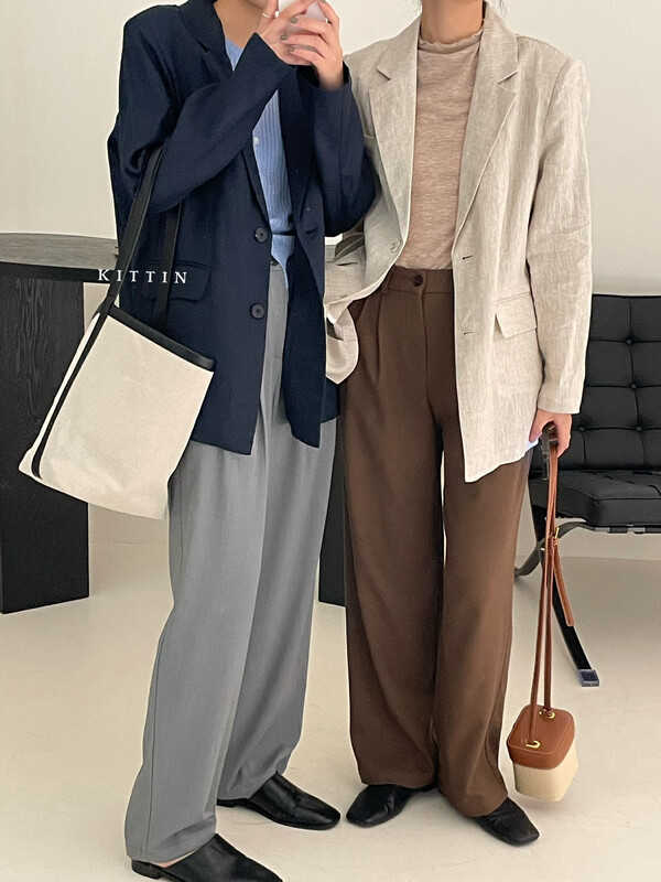 【KITTIN】Korean version pure linen single layer suit 211FW# FHX