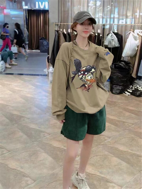 New in autumn! [Jinhan] Donald Duck print loose round neck sweater YS1-8289# GYJ