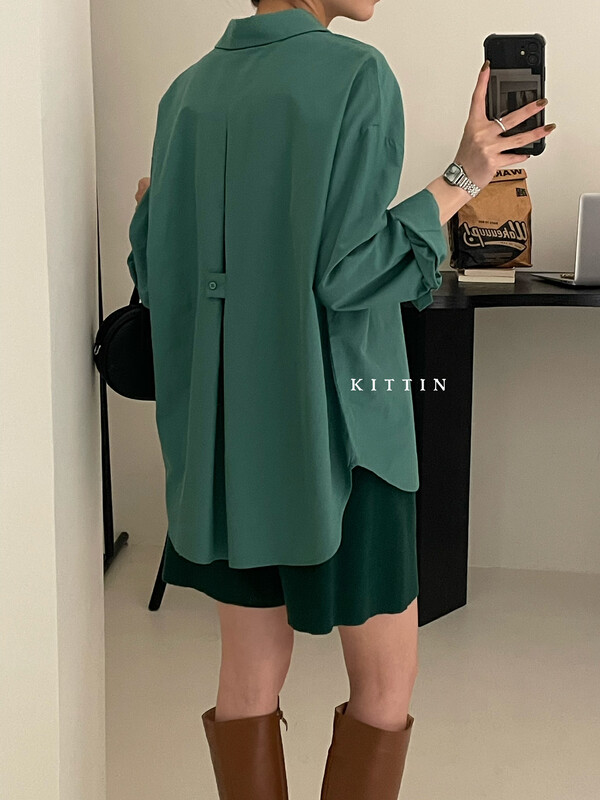 【KITTIN】Korean style back slit one button shirt 8607