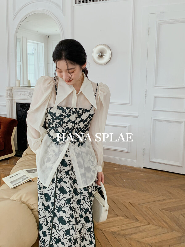 [HANNA Hanna] Korean Fashion Embroidery + Design Camisole Suit H10255