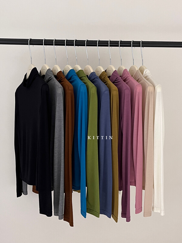 【KITTIN】Korean style simple turtleneck thin bottoming shirt 3100