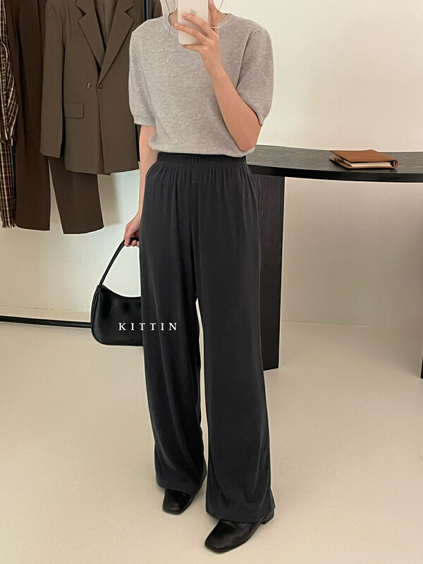 【KITTIN】Korean Corduroy Elastic Waist Casual Pants 9175
