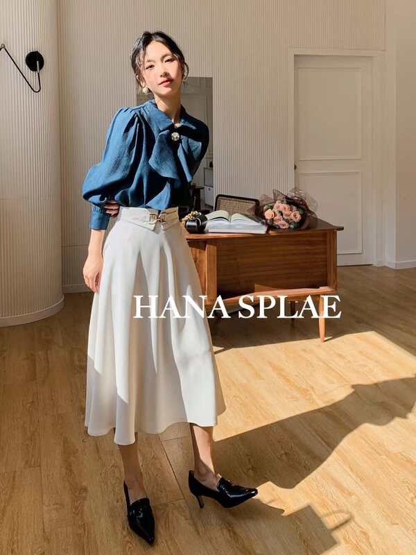 New in autumn! [HANNA Hanna] Commuter hardware buckle waist design high waist slim skirt YS1-H3305# JHY