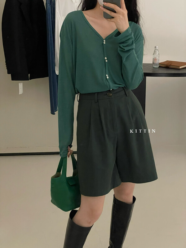 【KITTIN】Korean Simple Double Breasted Knit Cardigan 0023