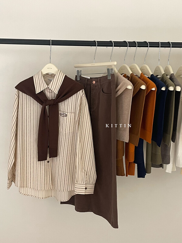 [Kittin] Korean simple and versatile knitting shawl 1366