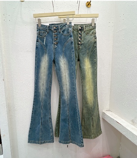 New in autumn! [Xiaoyanjia] Retro high waist slim jeans 203# XYJ