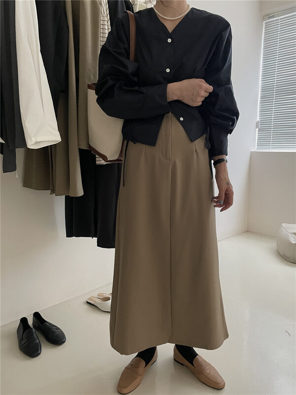 New in early autumn!【IN MODE】High waist solid color all-match skirt 6961# CLS
